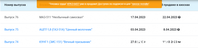 Легендарные Грузовики СССР - График выхода и обсуждение