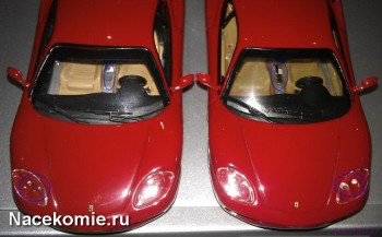 ferrari collection Сравнение моделей из Тестовой и Основной серии (тестовая справа)